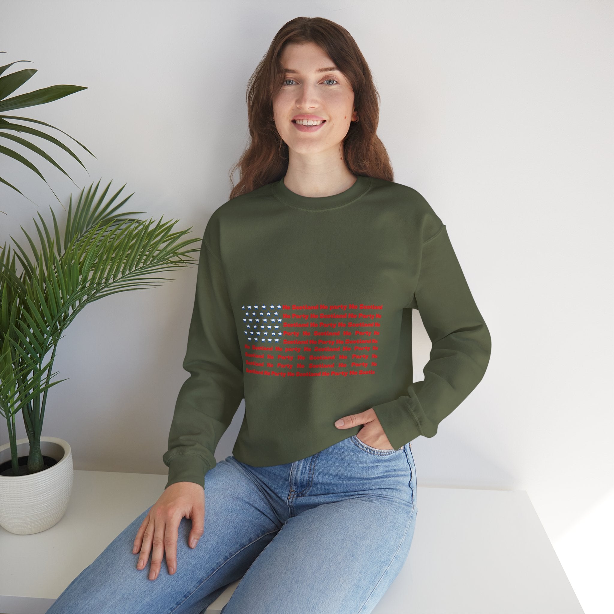 Scottish Football Saltires American Flag Crewneck Sweatshirt — Song Lyric Design