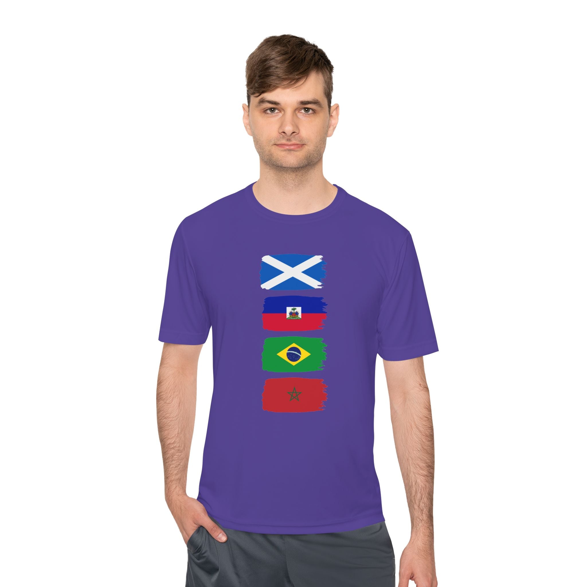 Scotland World Cup Group Flags Tee — Four Nations Soccer T‑Shirt