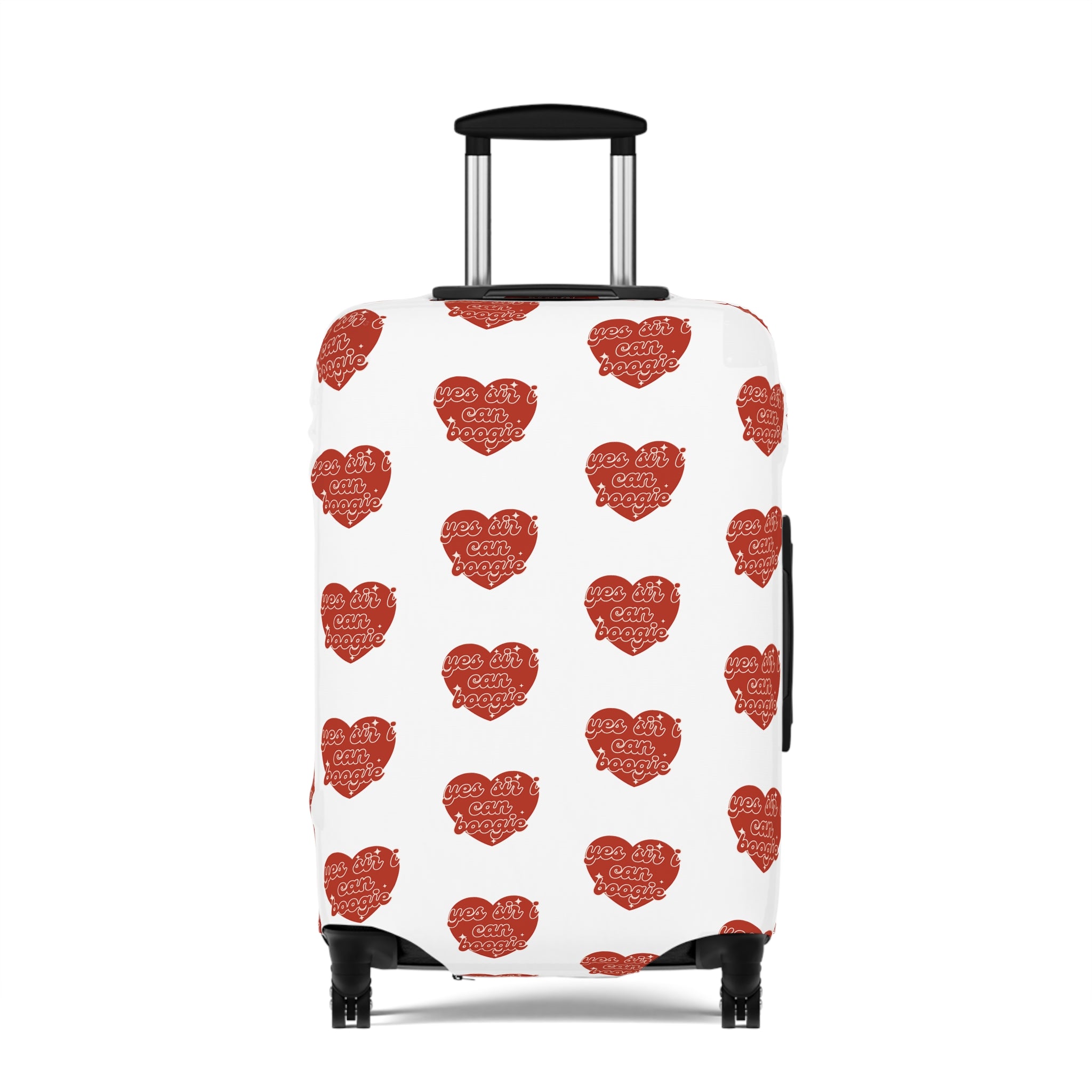 Luggage Cover — Red Heart Pattern "Love You More" Travel Protector