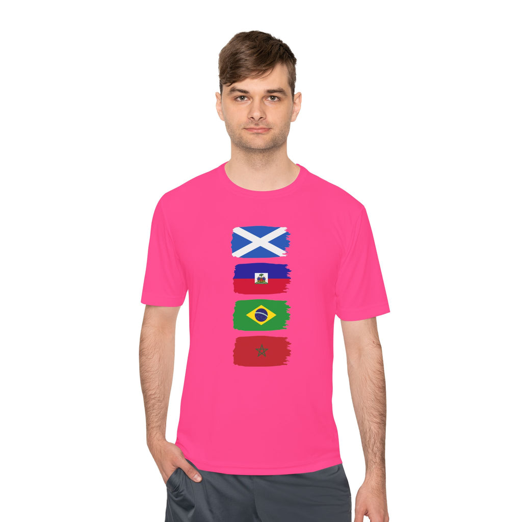 Scotland World Cup Group Flags Tee — Four Nations Soccer T‑Shirt