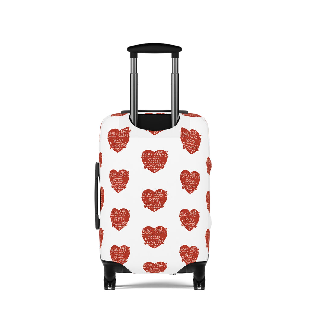 Luggage Cover — Red Heart Pattern "Love You More" Travel Protector