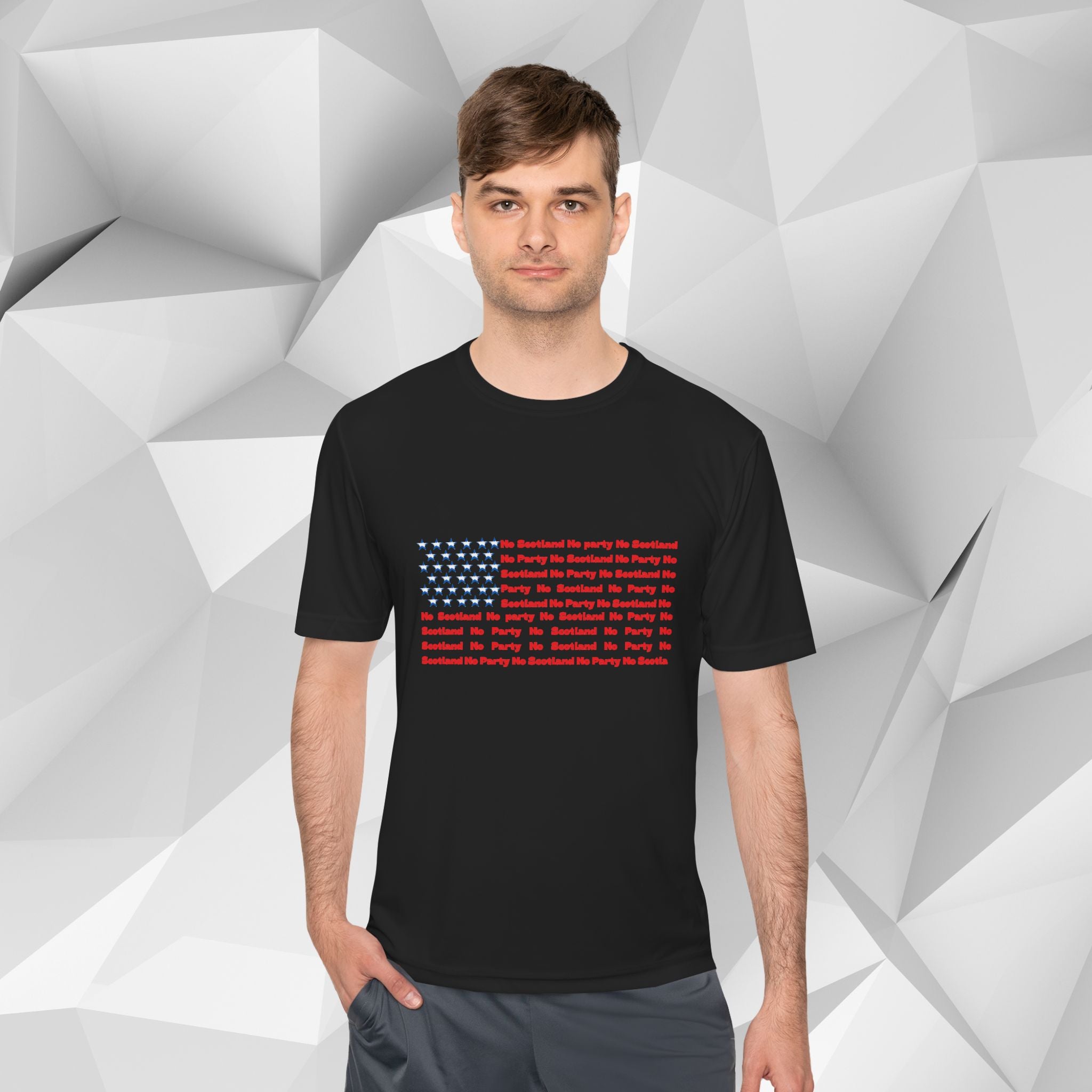 Scotland No Party American Flag Tee — Saltires Pattern