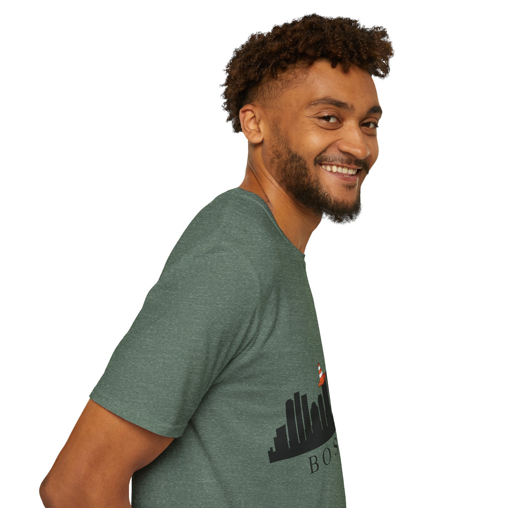 Boston Skyline Tee — Playful Traffic Cone Graphic (Boston & Scotland Fans)