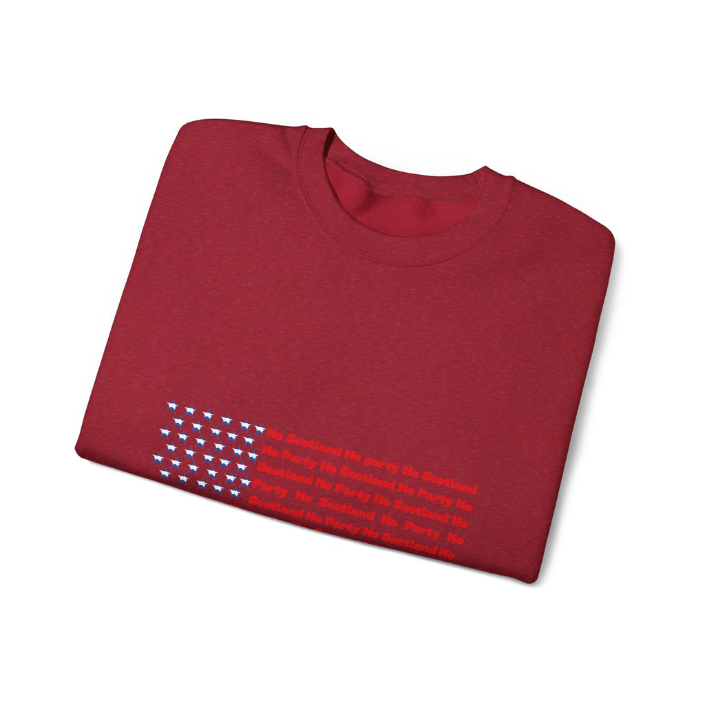 Scottish Football Saltires American Flag Crewneck Sweatshirt — Song Lyric Design