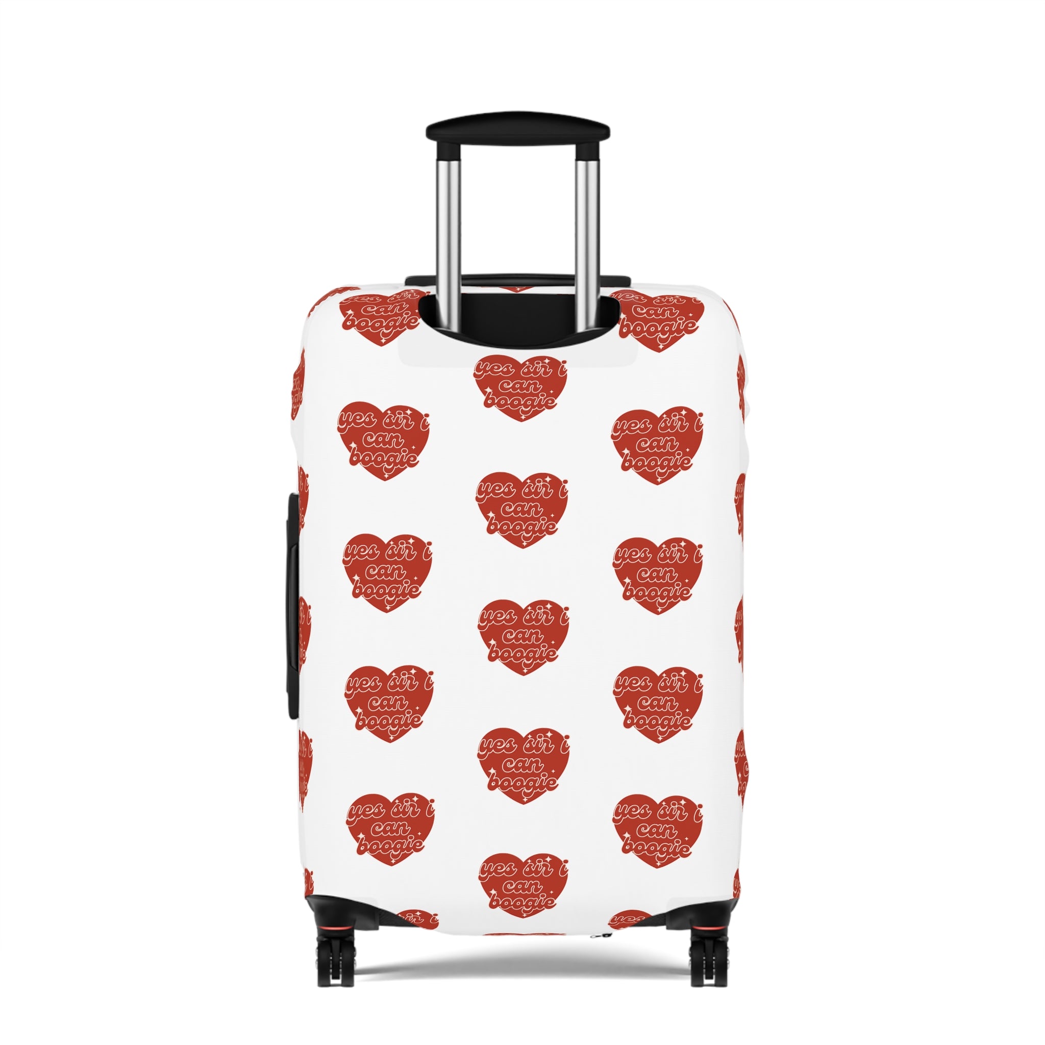 Luggage Cover — Red Heart Pattern "Love You More" Travel Protector