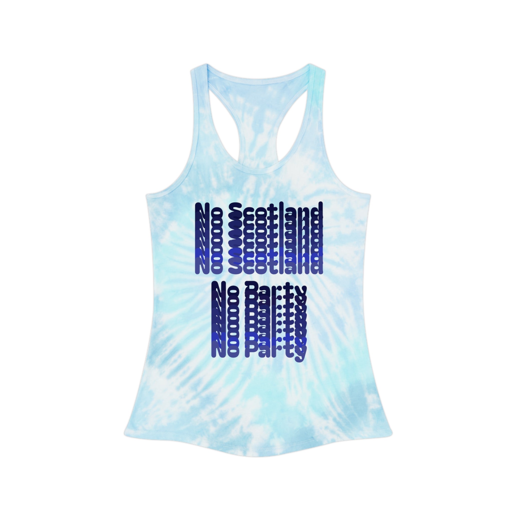 No Scotland No Party tank top | blue tie dye racerback