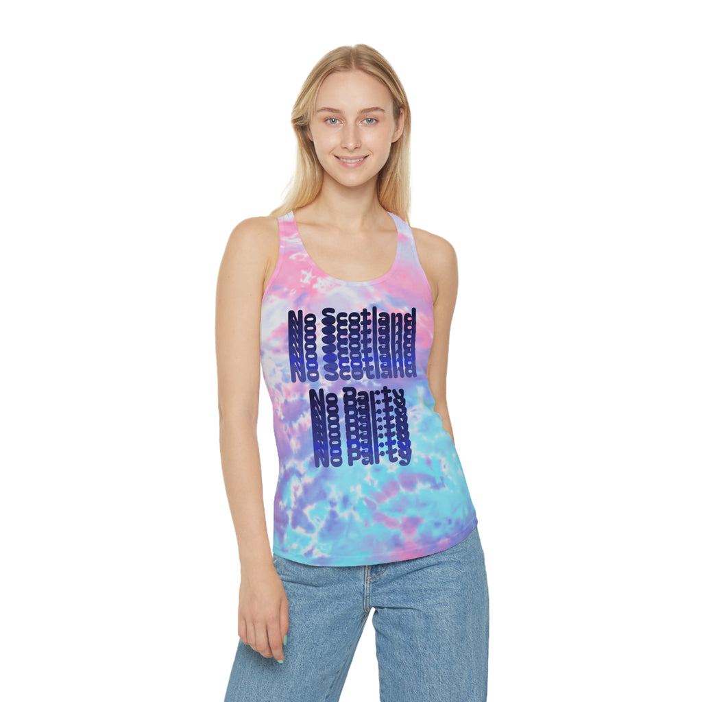 No Scotland No Party tank top | blue tie dye racerback