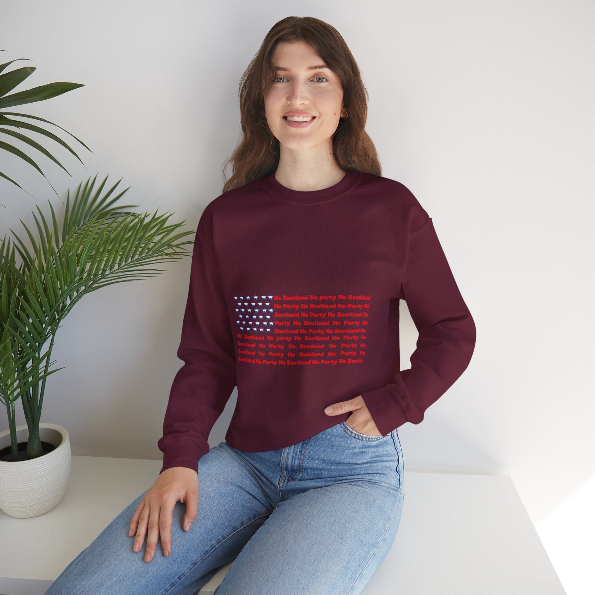 Scottish Football Saltires American Flag Crewneck Sweatshirt — Song Lyric Design