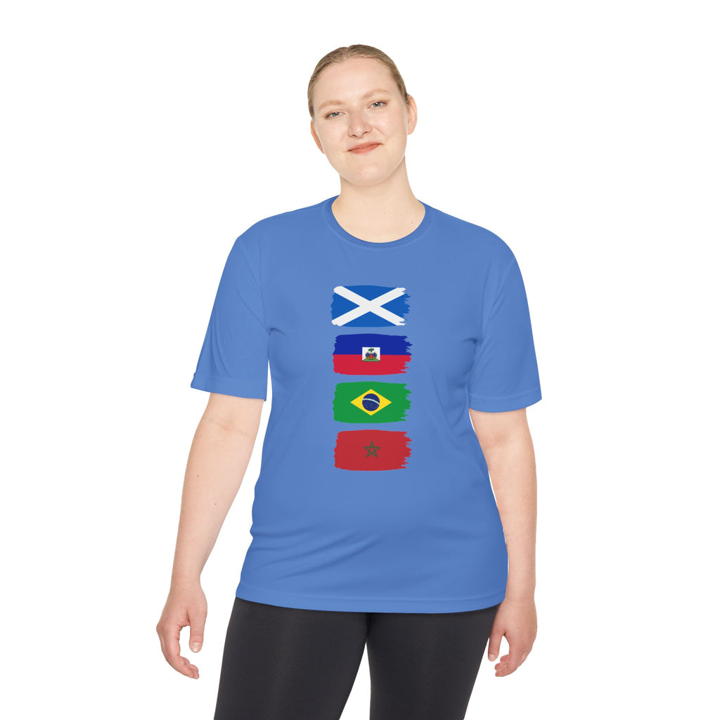Scotland World Cup Group Flags Tee — Four Nations Soccer T‑Shirt