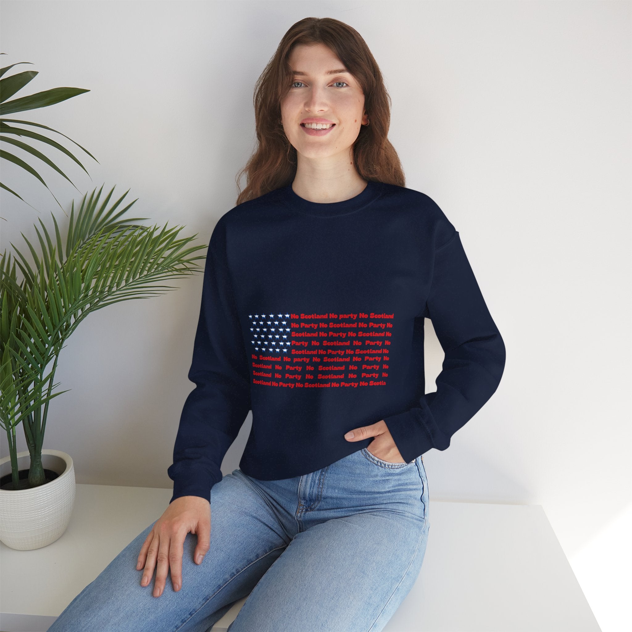 Scottish Football Saltires American Flag Crewneck Sweatshirt — Song Lyric Design