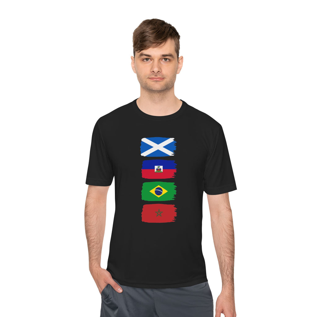 Scotland World Cup Group Flags Tee — Four Nations Soccer T‑Shirt