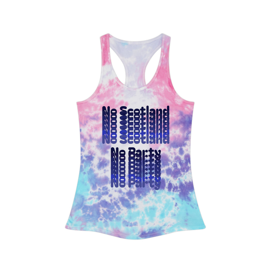 No Scotland No Party tank top | blue tie dye racerback