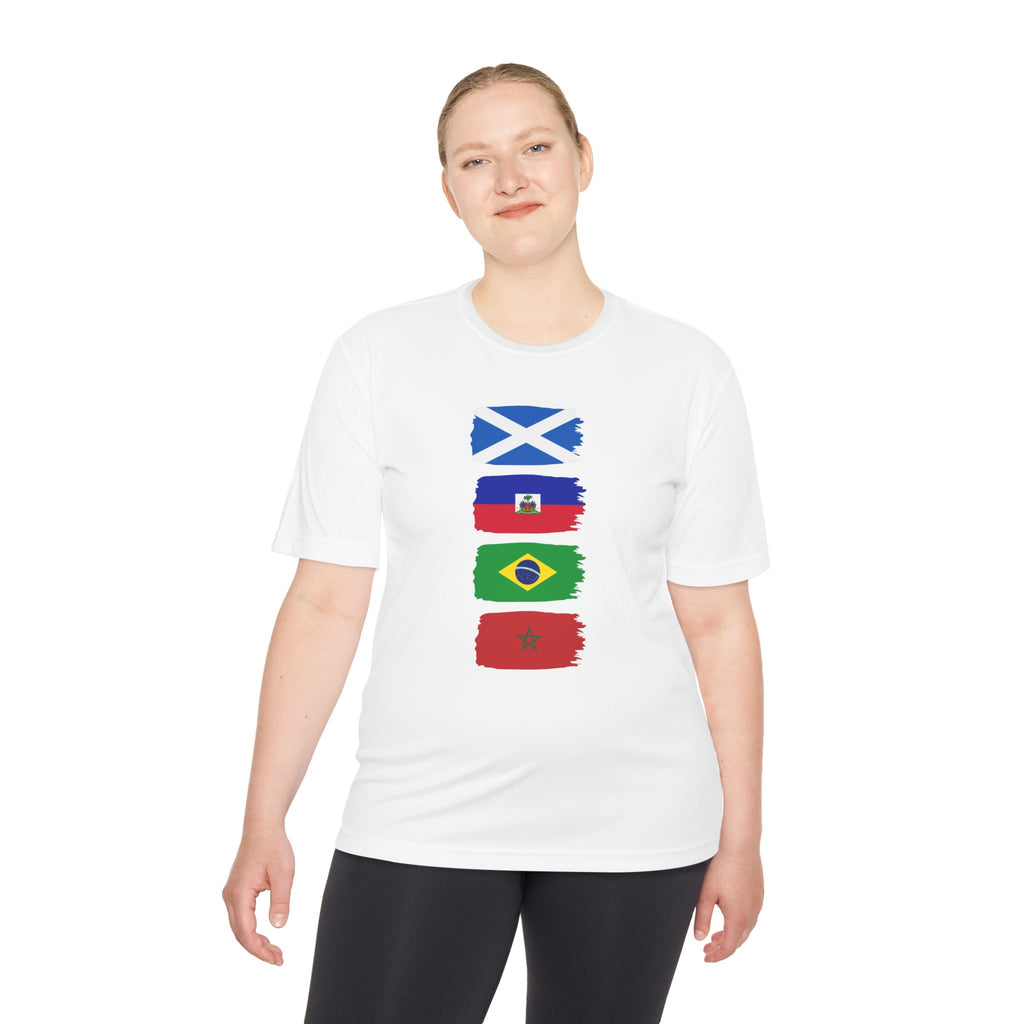 Scotland World Cup Group Flags Tee — Four Nations Soccer T‑Shirt