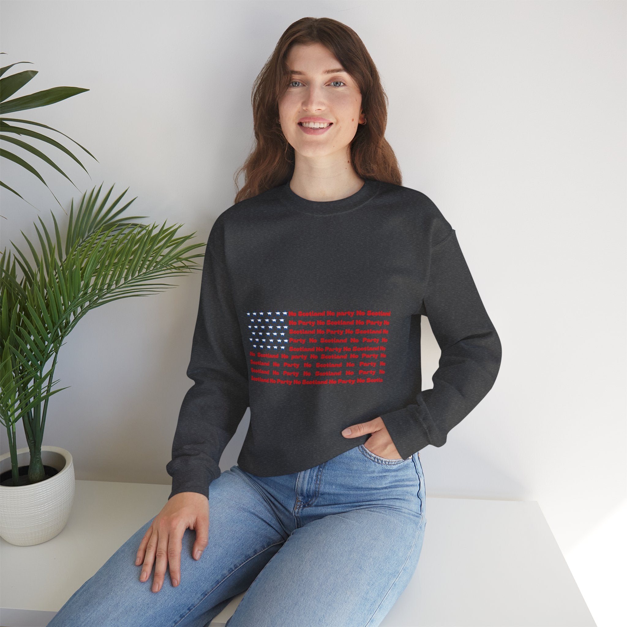 Scottish Football Saltires American Flag Crewneck Sweatshirt — Song Lyric Design