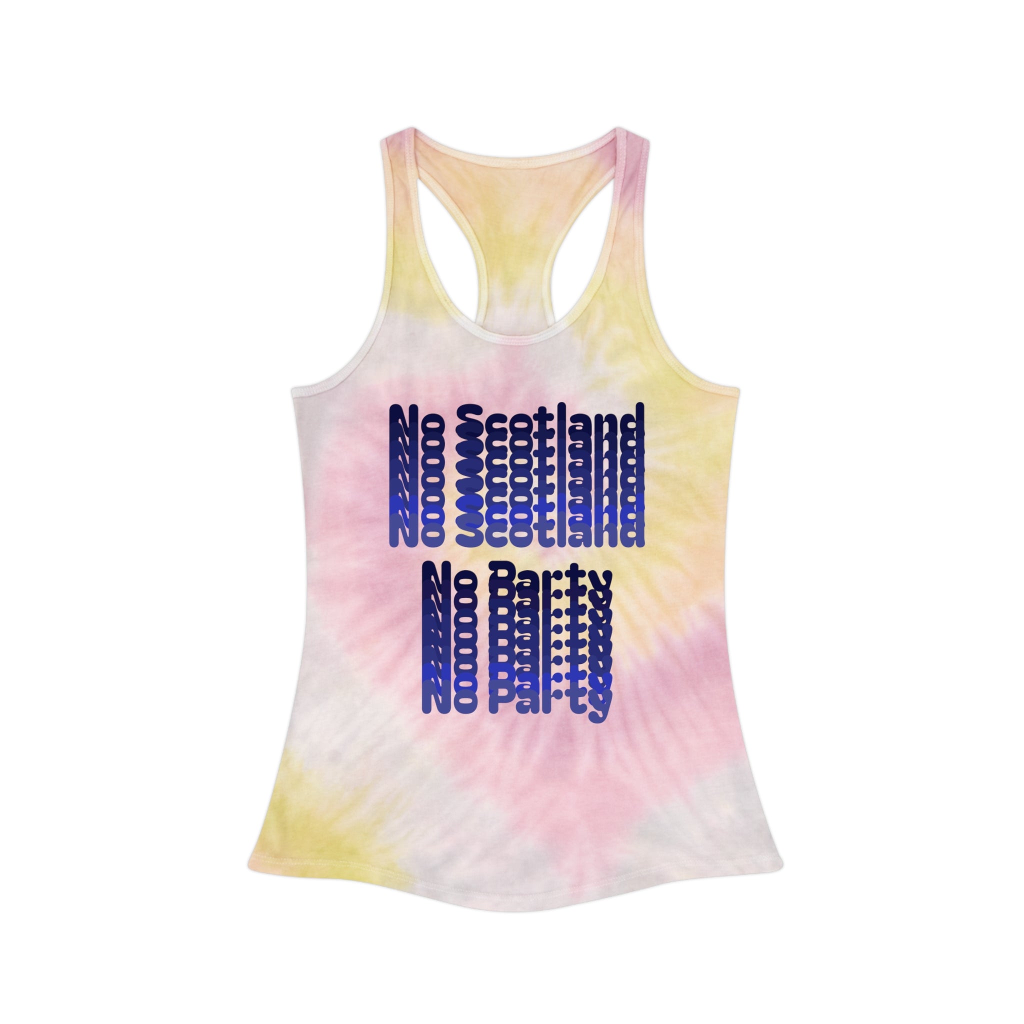 No Scotland No Party tank top | blue tie dye racerback