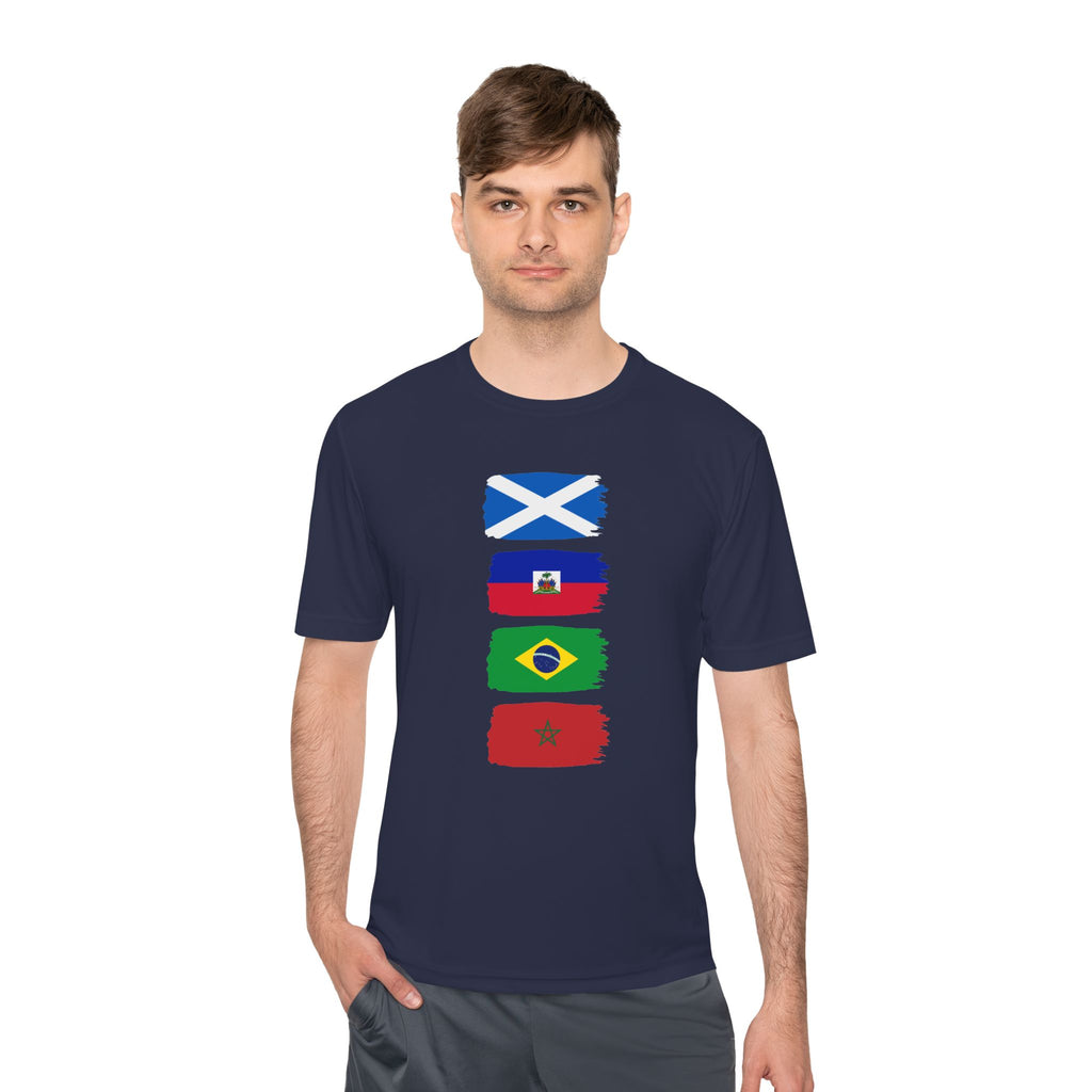 Scotland World Cup Group Flags Tee — Four Nations Soccer T‑Shirt