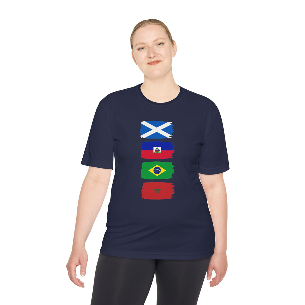 Scotland World Cup Group Flags Tee — Four Nations Soccer T‑Shirt