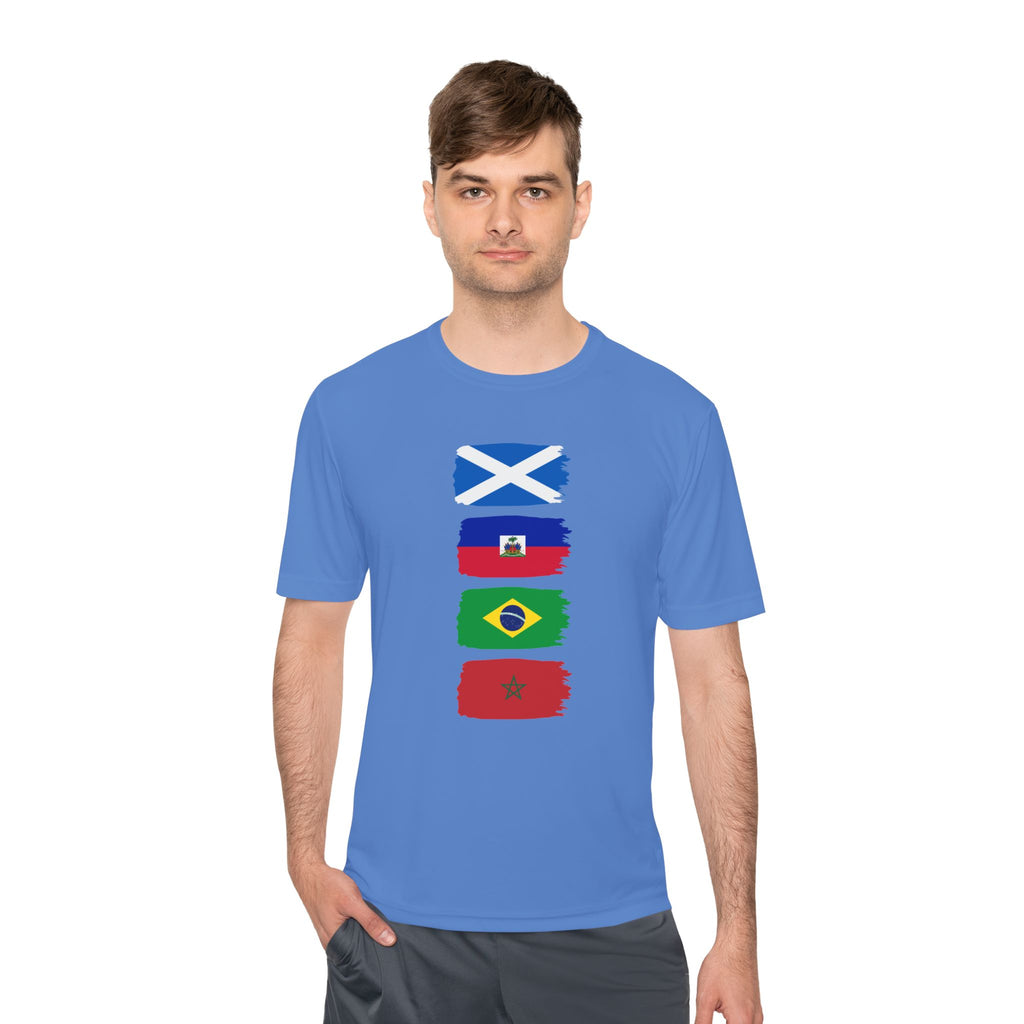 Scotland World Cup Group Flags Tee — Four Nations Soccer T‑Shirt