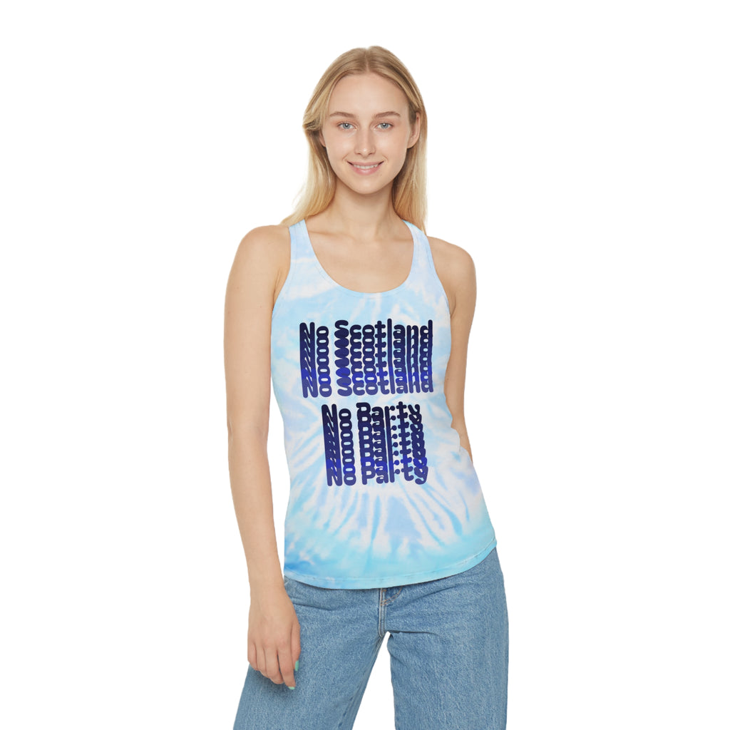 No Scotland No Party tank top | blue tie dye racerback